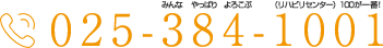 電話番号 025-384-1001